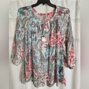Daniel Rainn 3x sheer Paisley top